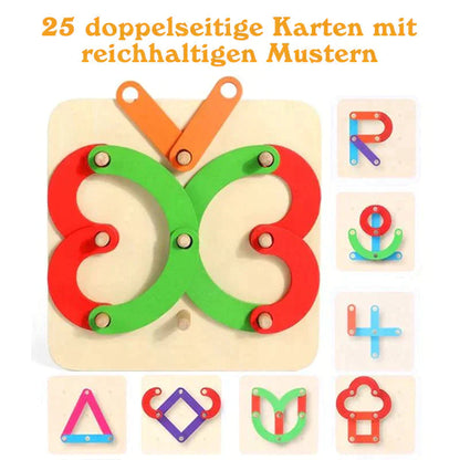 🧩 50% RABATT ! ✨ Montessori-Steckpuzzle - Holzformen mit Lernkarten für frühe Bildung & kreative Entwicklung 🎁🎄