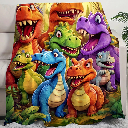 ✨LETZTER TAG VERKAUF 50% RABATT✨Niedlicher lächelnder Dinosaurier HD Digitaldruck Flanell